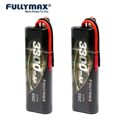 55C 2S1P 7.4V 2s 3300mah Lipo 2 Cell Rc Battery 7.4v Car Models Round Hard Case