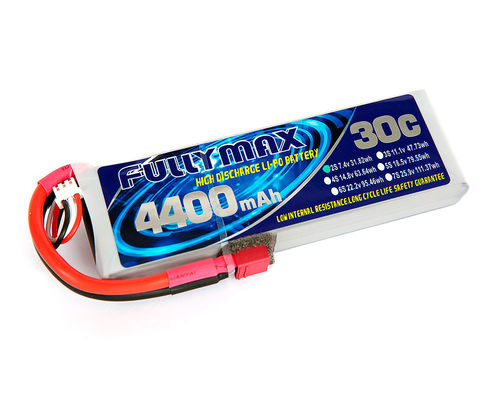 FULLYMAX Li-po Battery packs 30C 4400mAh 2S 7.4V with T Plug for RC Car Boat Truck Heli Airplane