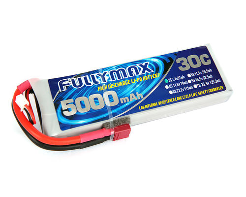 Fullymax 7.4V 5000mAh 2S 30C Lipo Battery with DEANS/T-Plug for RC nitro Cars Rc Helicopters
