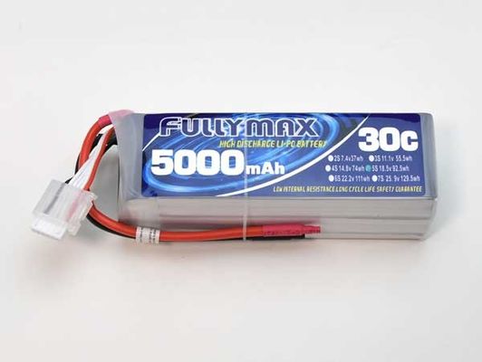 FULLYMAX LiPo Battery Pack 30C 5000mAh 5S 18.5V for RC Heli, Fix-wing aircraft, RC airplanes，F3A aerobatic