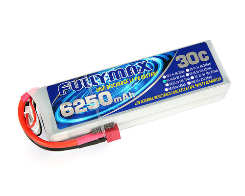 FULLYMAX Li-Po Battery  30C 6250mAh 4S 14.8V with Deans connector for RC cars truck aircraft boat