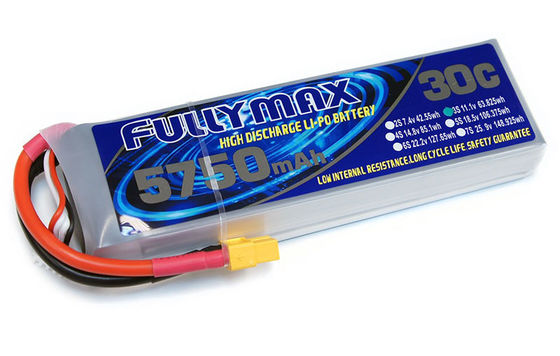 FULLYMAX LiPo Battery Pack 30C 5750mAh 3S 11.1V with XT60 connector for RC cars RC aircraft RC helicopters