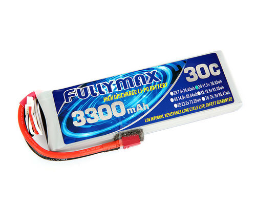 FULLYMAX LiPo Battery Pack 30C 3300mAh 3S 11.1V with T Plug for RC cars Truck boat aircraft helicopters