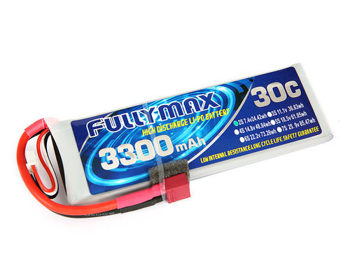 FULLYMAX LiPo Battery Pack 30C 3300mAh 2S 7.4V with T Plug for RC Car Boat Truck Heli Airplane