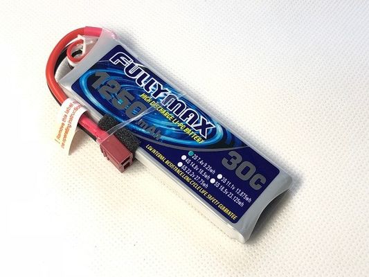 T Plug 2S LiPo Battery Pack 30C 1250mAh 7.4V for RC Car Boat Truck Heli Airplane