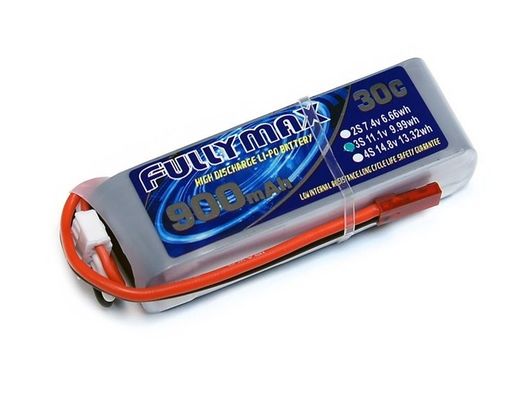 11.1V 3S 900mAh 30C LiPO RC Airplane Battery JST Plug for Helicopter Racing FPV Drone